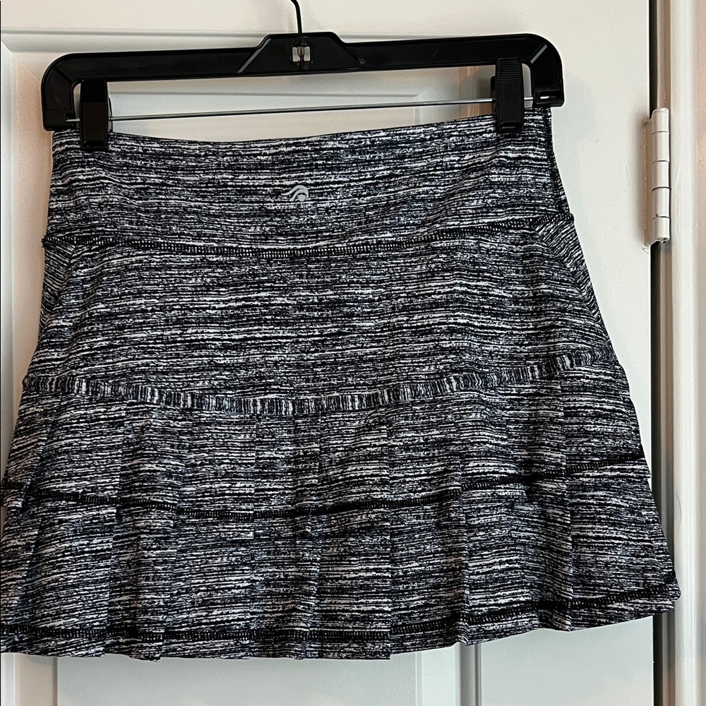 Ideology Black and White Space-Dye Mini Skort